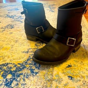 Well loved broken in Frye engineer boots